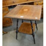 An Edward VII inlaid mahogany square occasional table