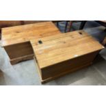 Two pine blanket boxes