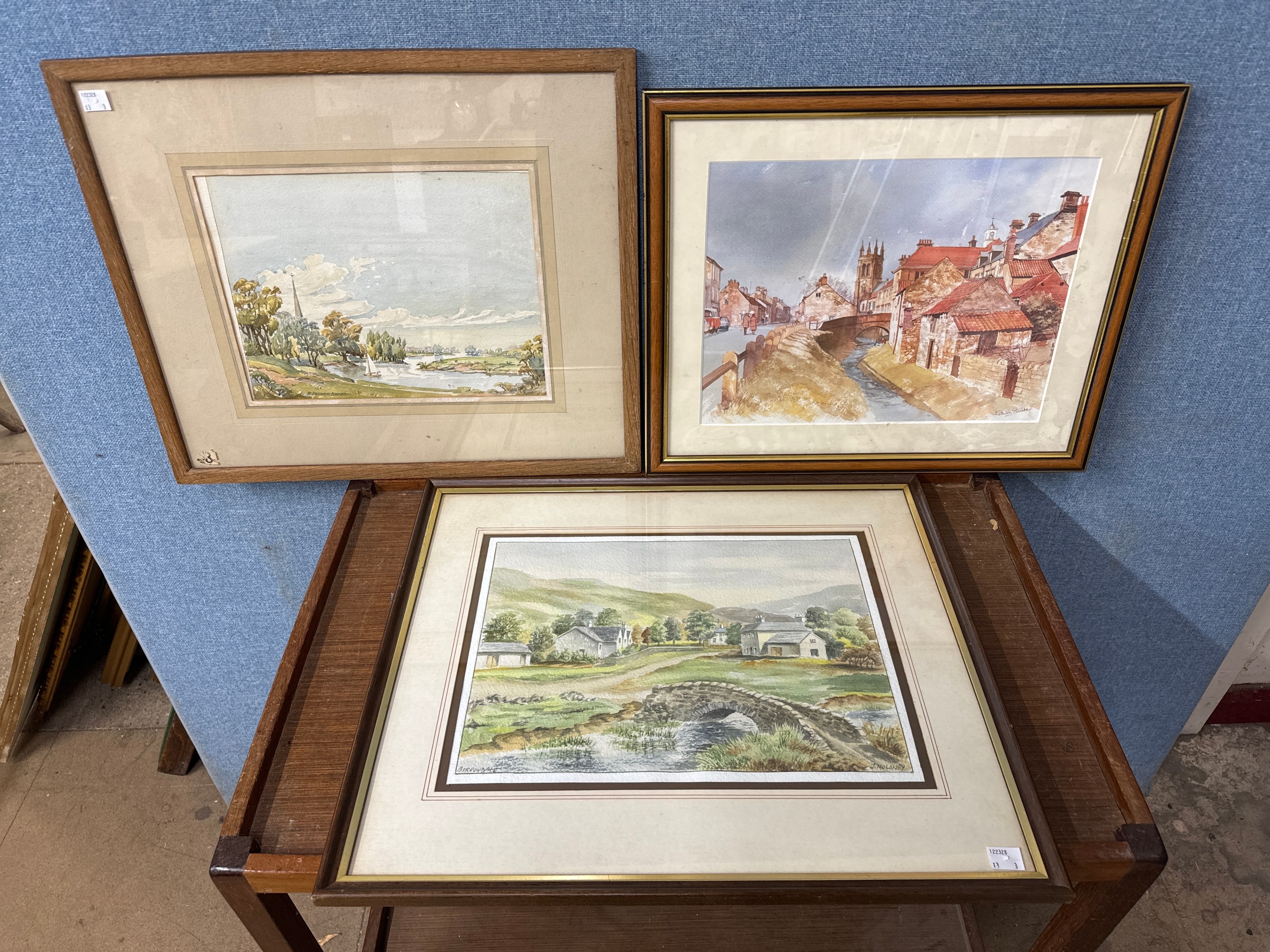 Two 20th Century English School watercolours, landscapes and a print