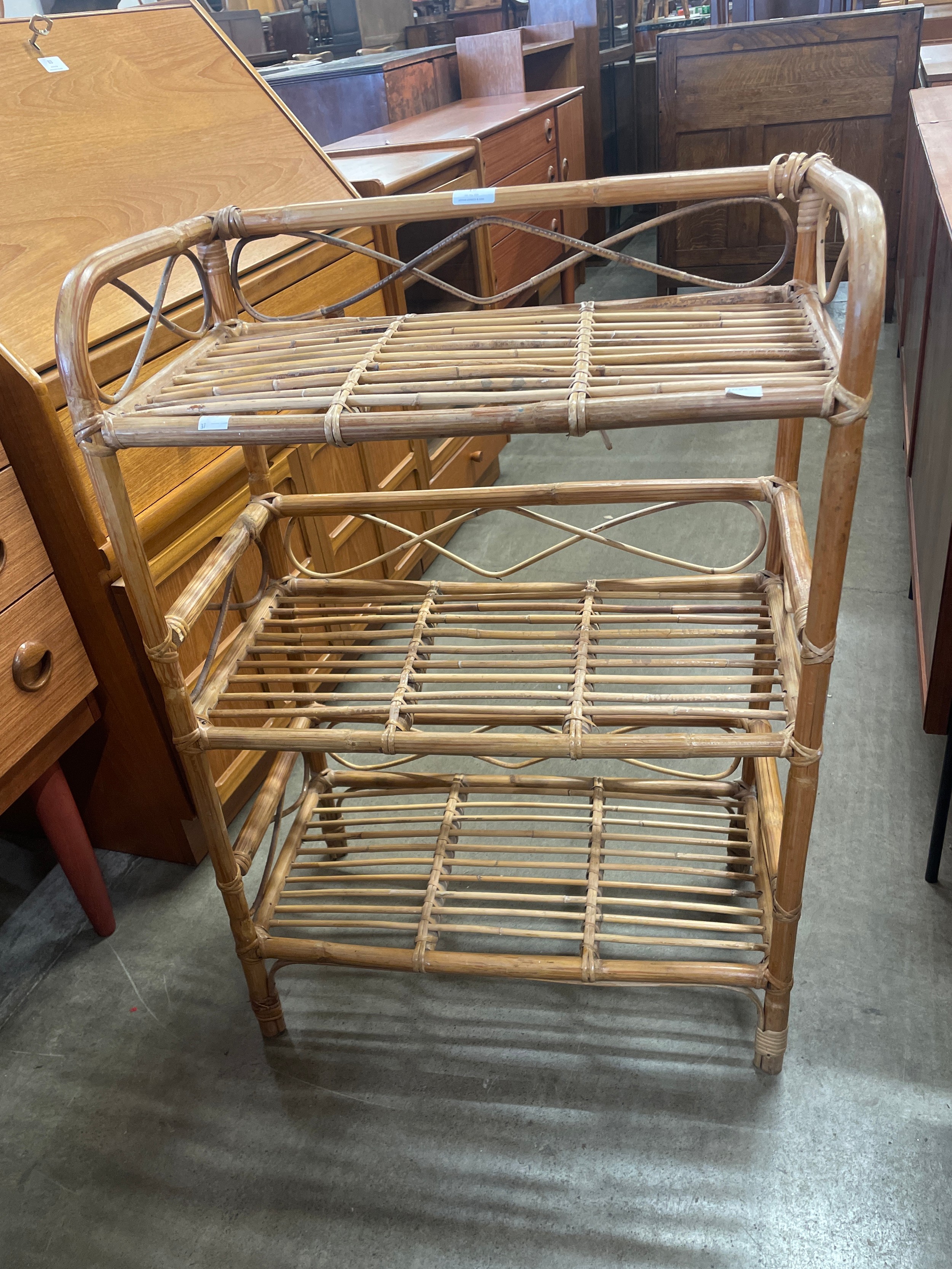 An Italian bamboo bookcase