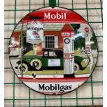 An enamelled Mobil Gas sign