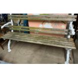 A naturalistic cast iron ended garden bench