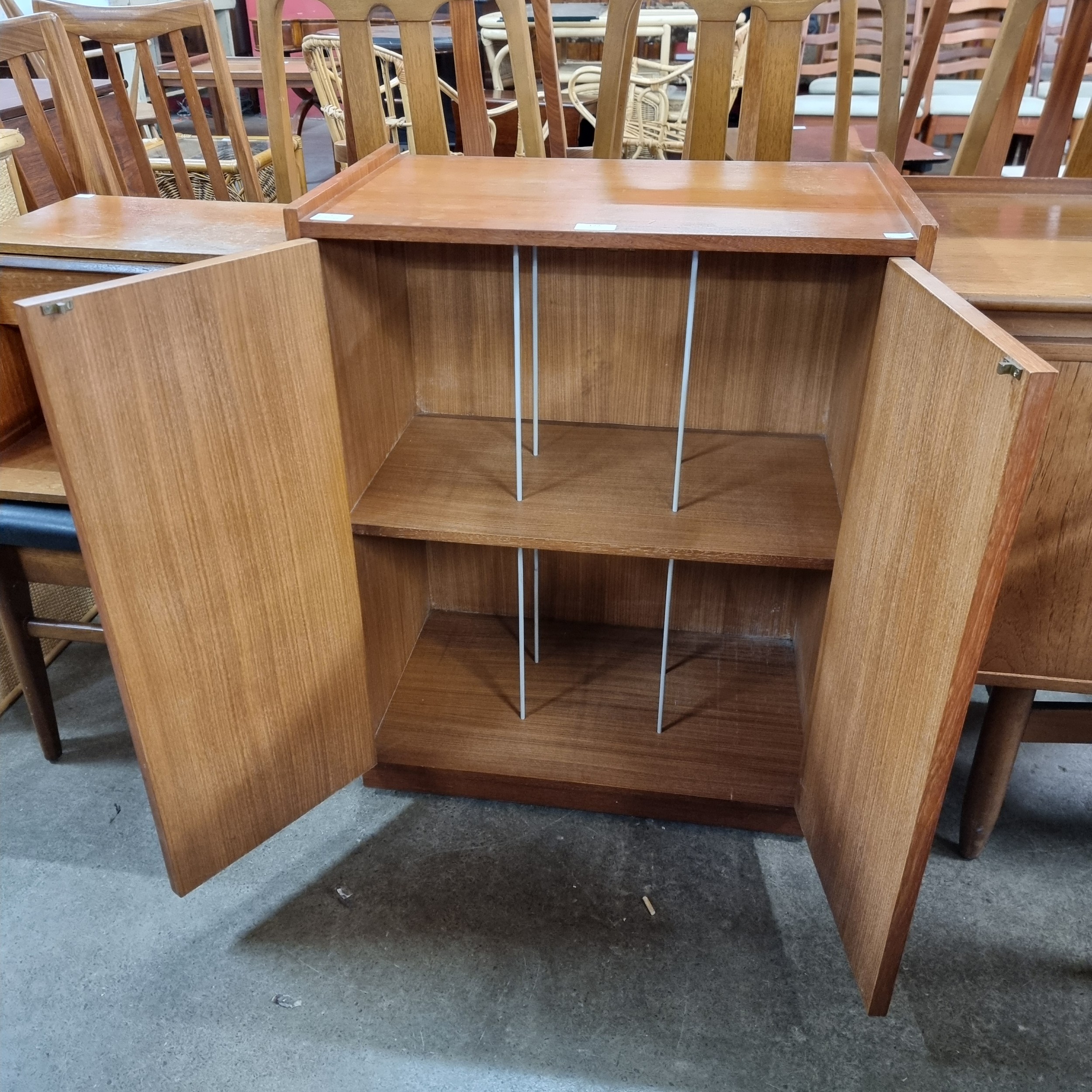 A teak record cabinet - Image 2 of 2