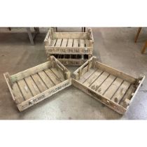 Four pine potato crates