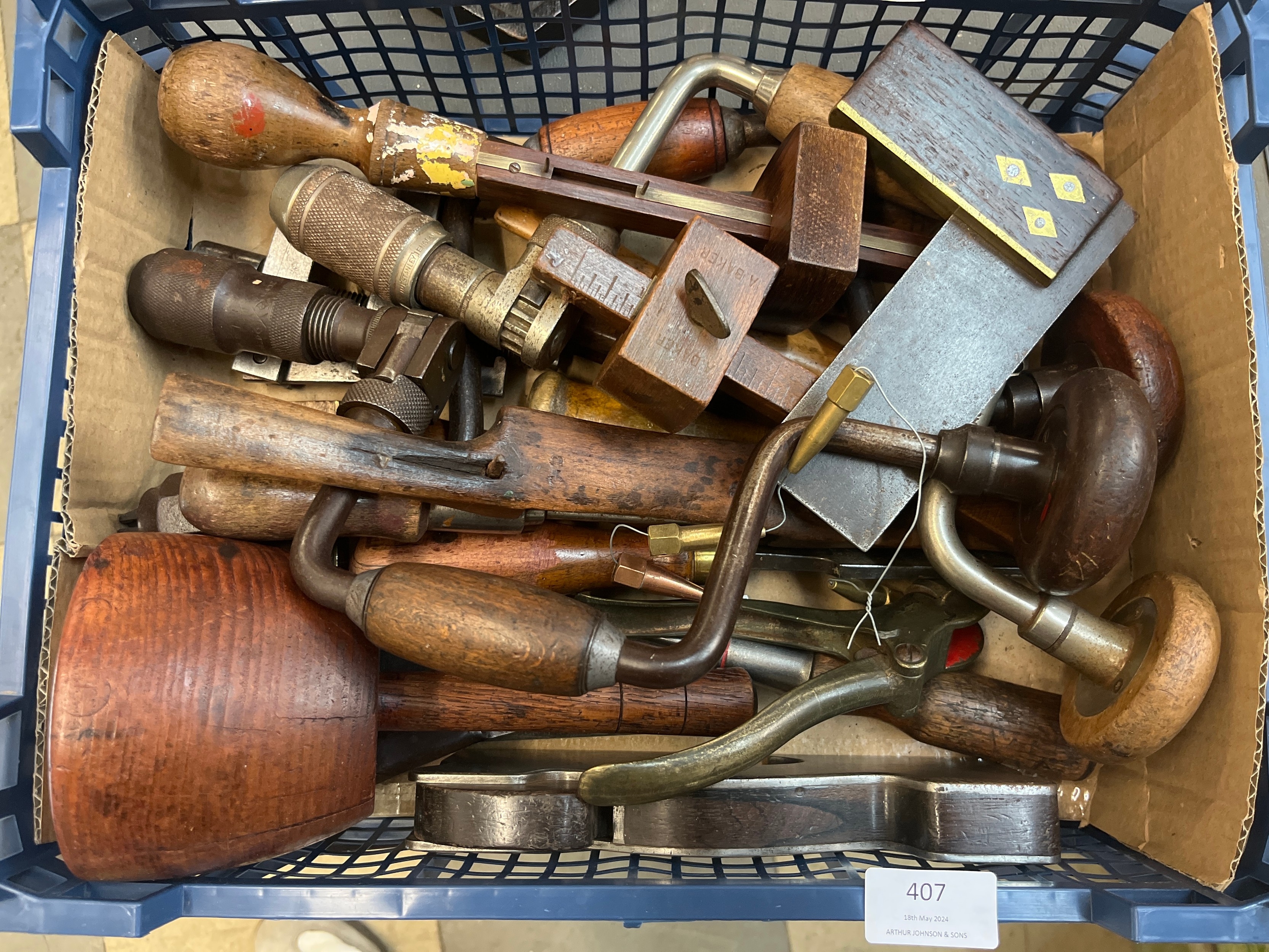 Assorted antique woodworking tools