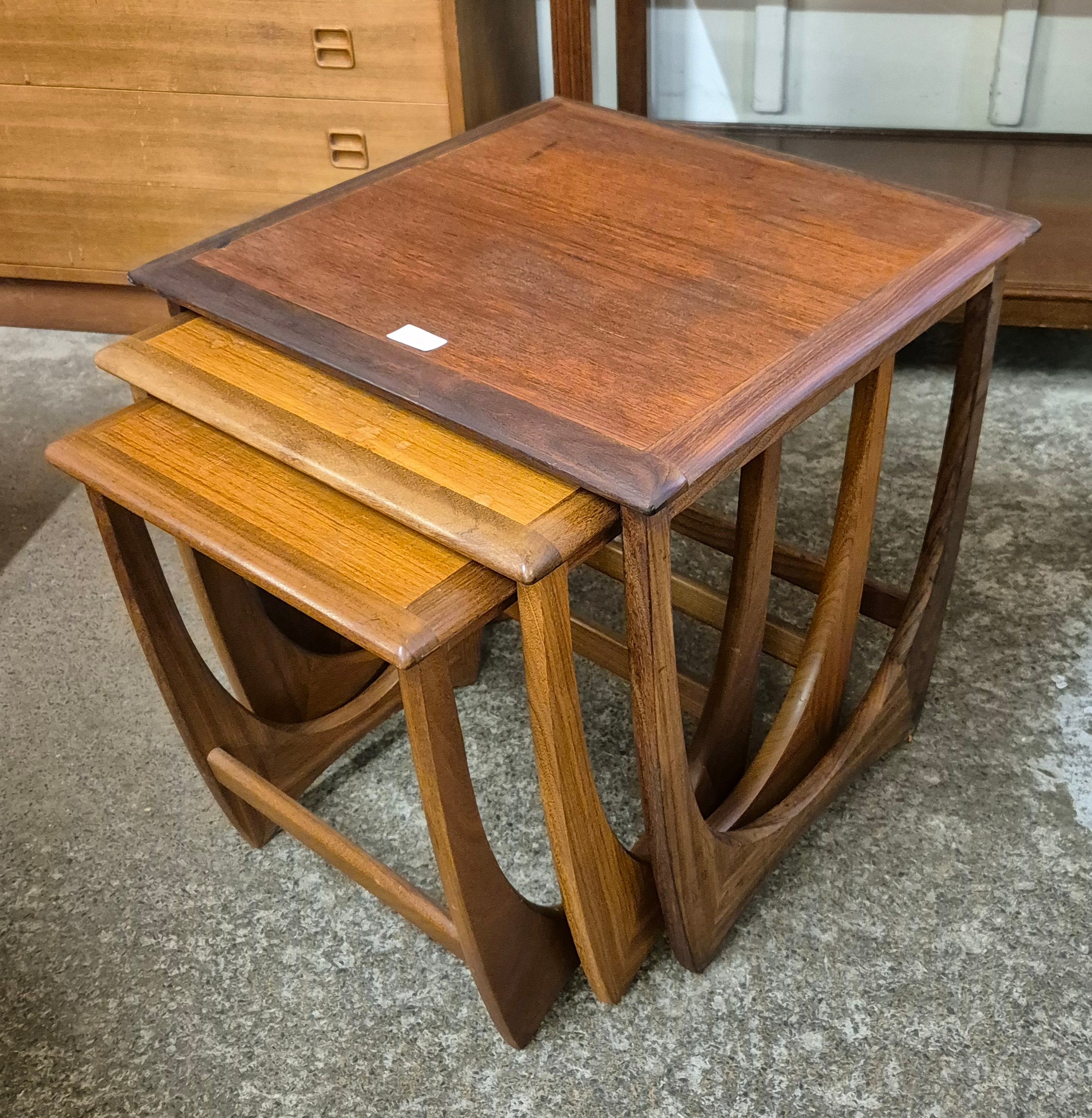 A G-Plan Astro teak nest of tables