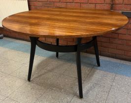A G Plan Librenza tola wood and black circular dining table