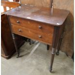 A George IV mahogany two drawer side table