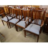 A set of eight Edward VII inlaid mahogany dining chairs