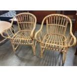 A pair of Italian bamboo chairs