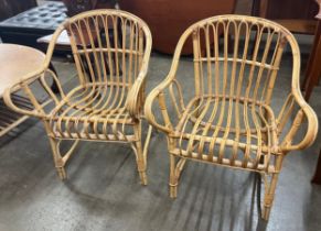 A pair of Italian bamboo chairs