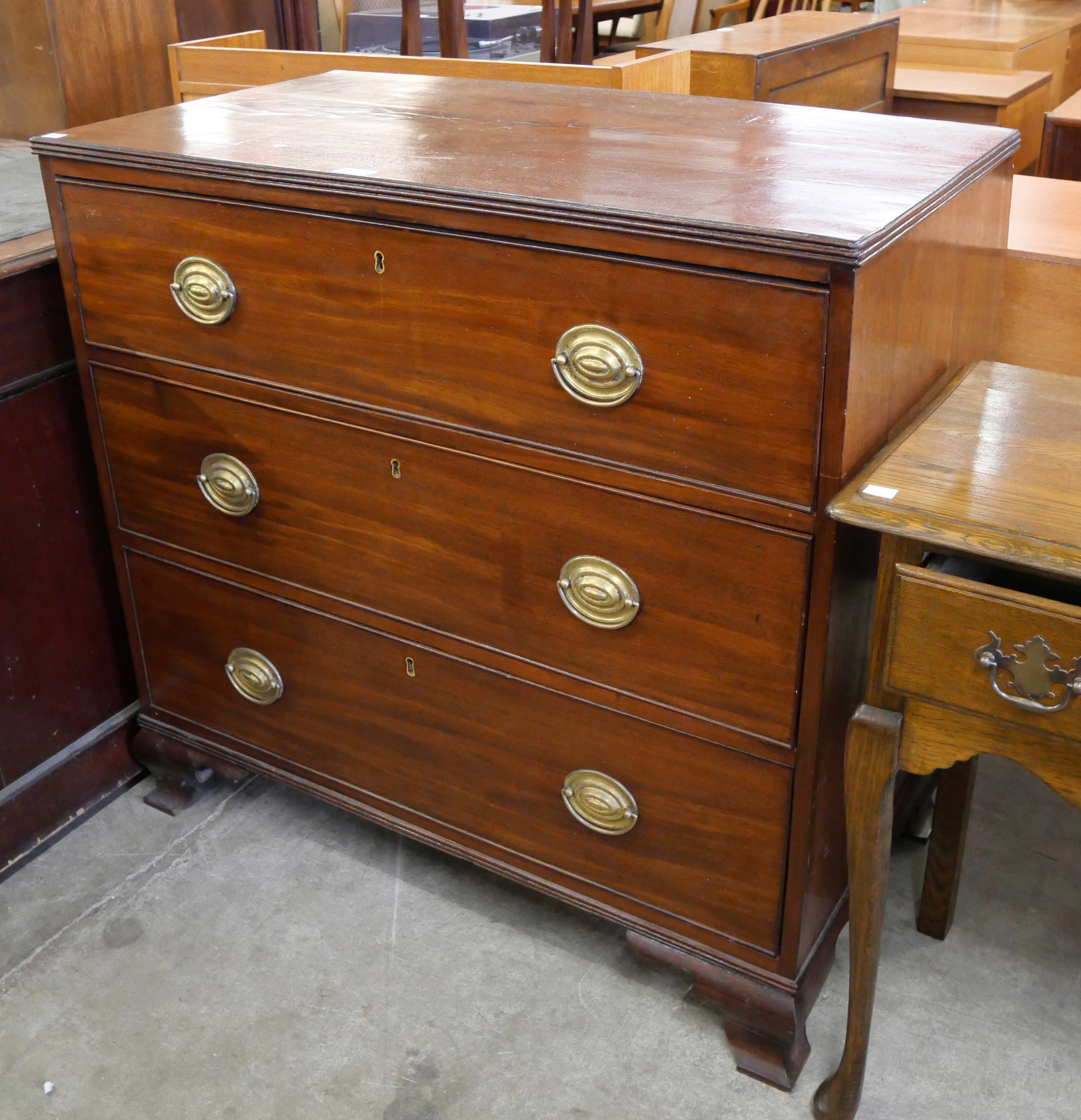 A George III mahogany chest of drawers