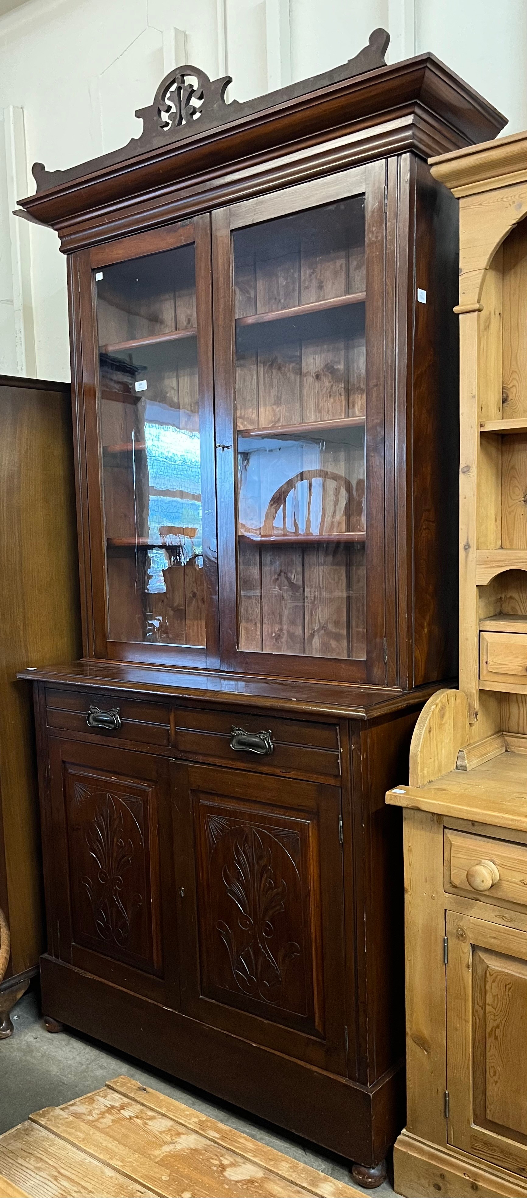 A late Victorian mahogany bookcase