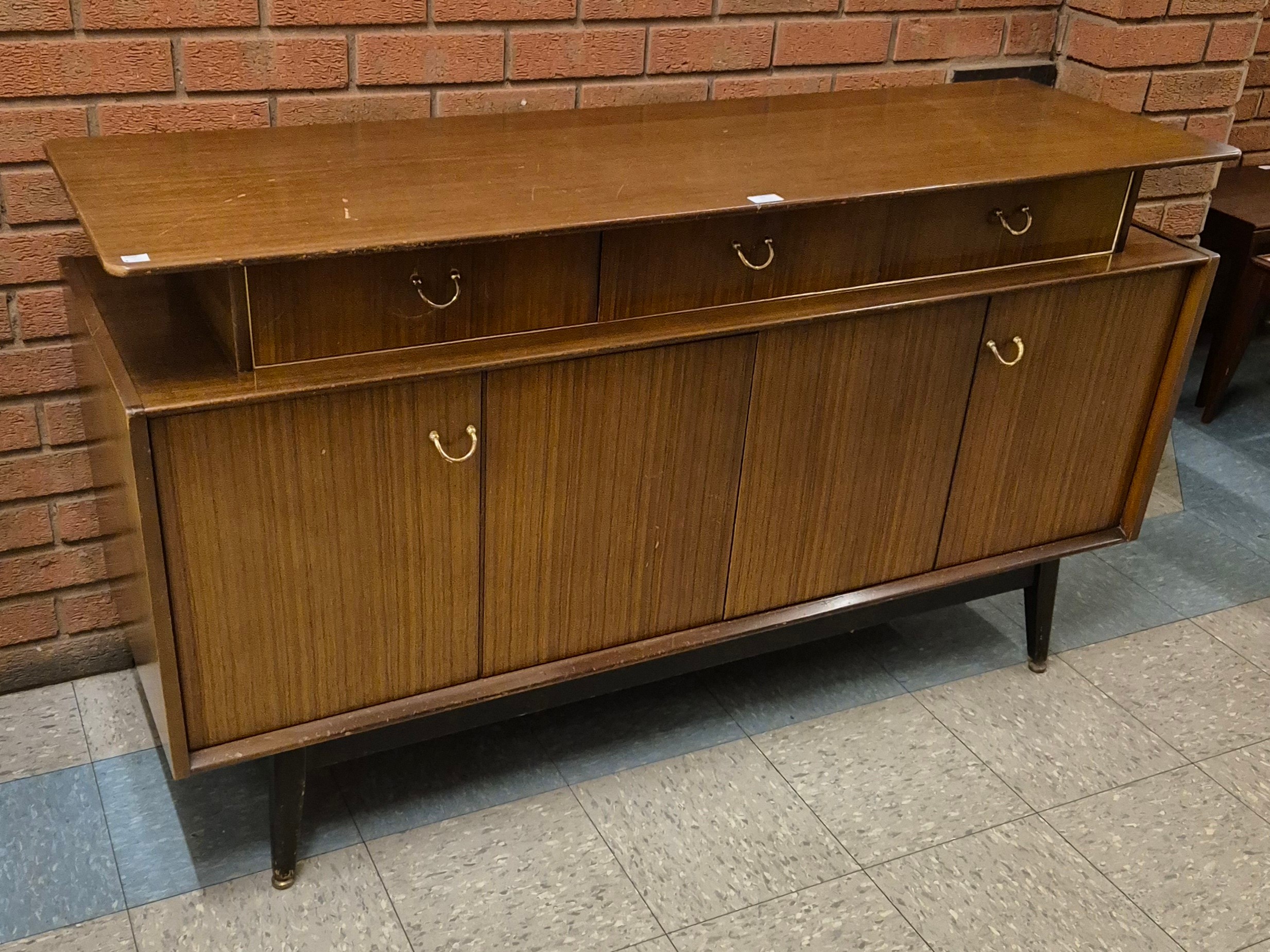 A G-Plan Librenza tola wood and black sideboard