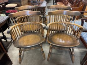 A set of four American beech kitchen chairs