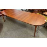 A Swedish Troeds teak two leaf extending dining table