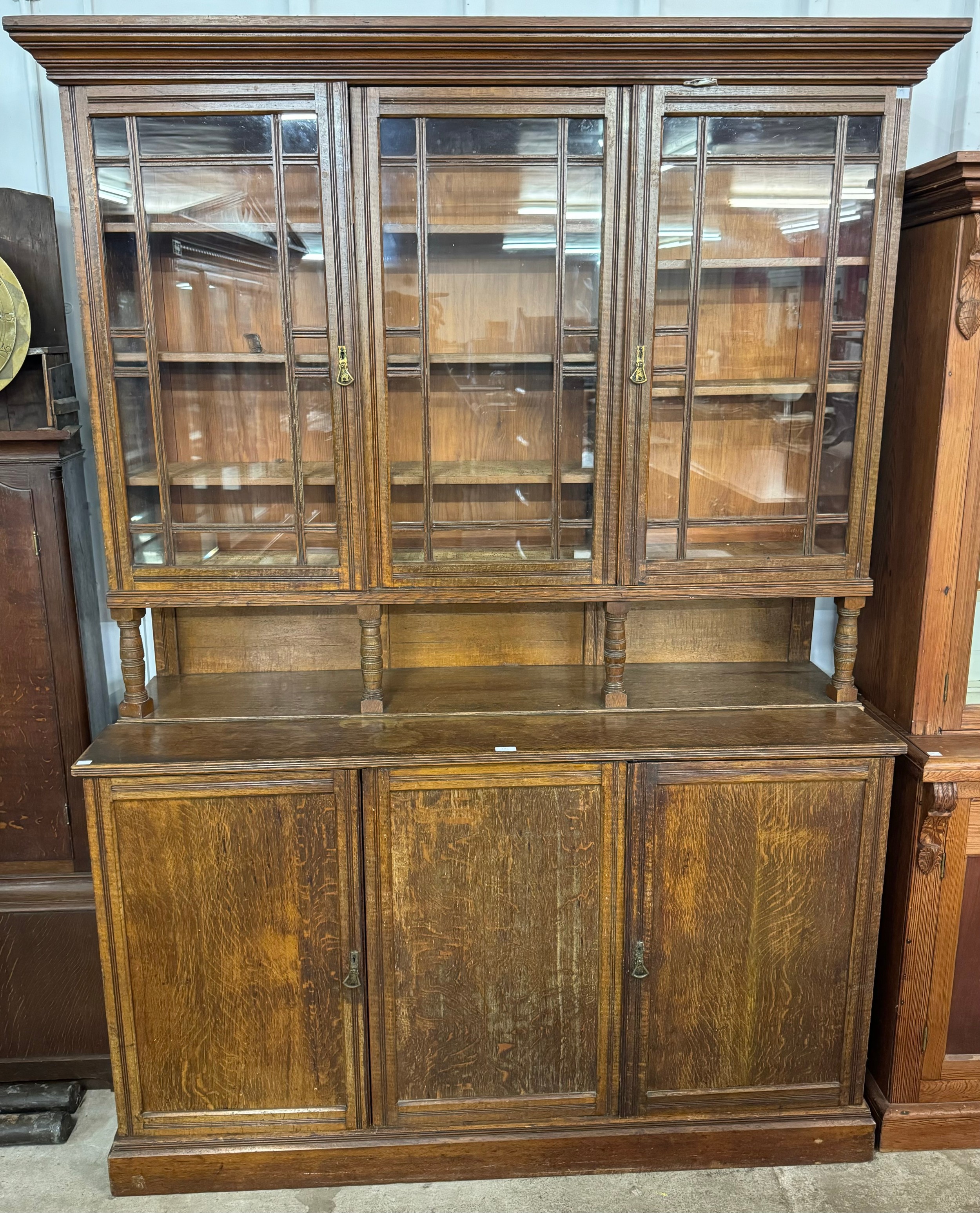 A late Victorian oak bookcase