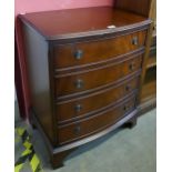 A small George III style mahogany bow front chest of drawers