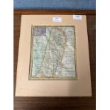 An 18th Century engraved map of Palestine, dated 1740, unframed