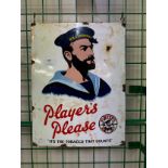 An enamelled John Player advertising sign