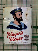 An enamelled John Player advertising sign