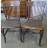 A pair of Edward VII beech desk chairs