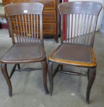 A pair of Edward VII beech desk chairs