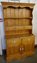 A Victorian style pine dresser