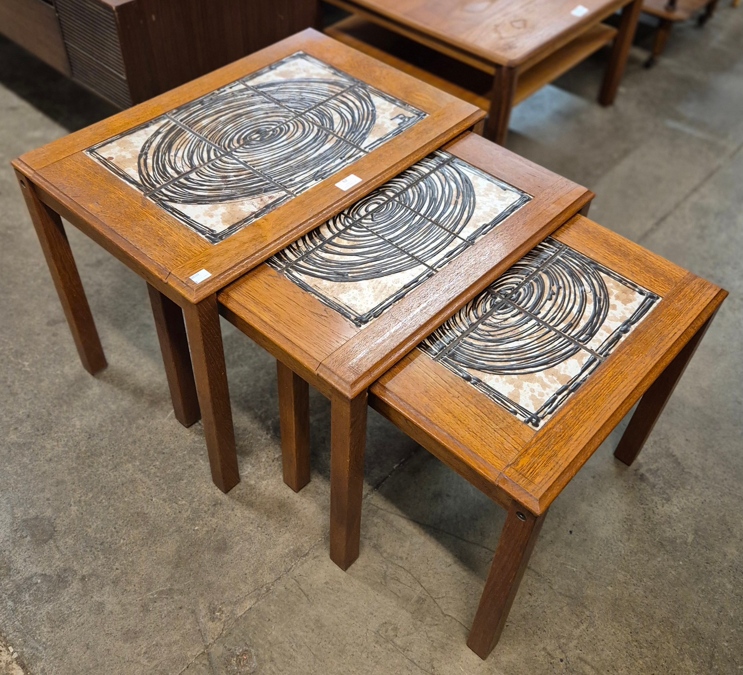 A Danish Trioh teak and tiled topped nest of tables - Image 2 of 2