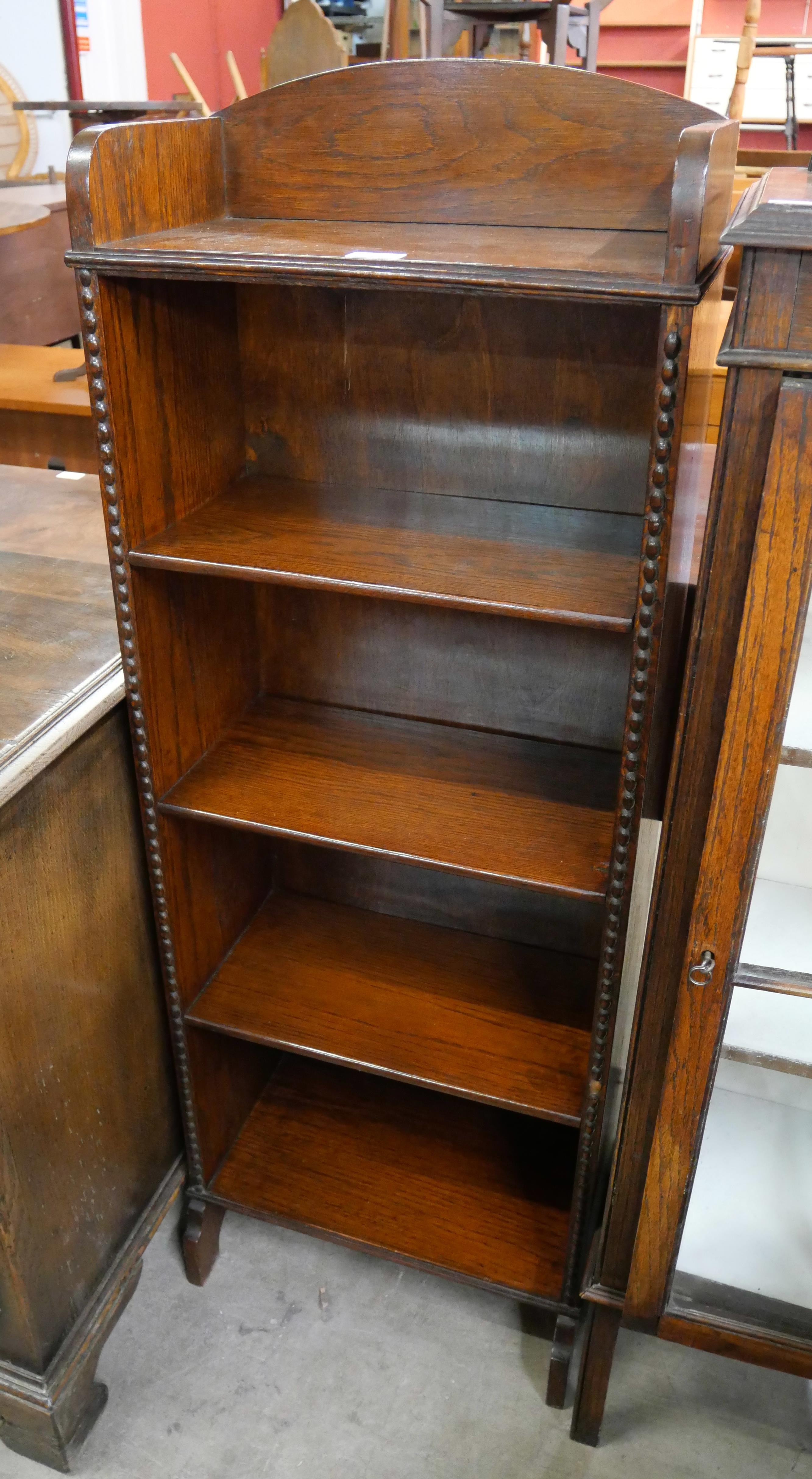 An early 20th Century oak open bookcase