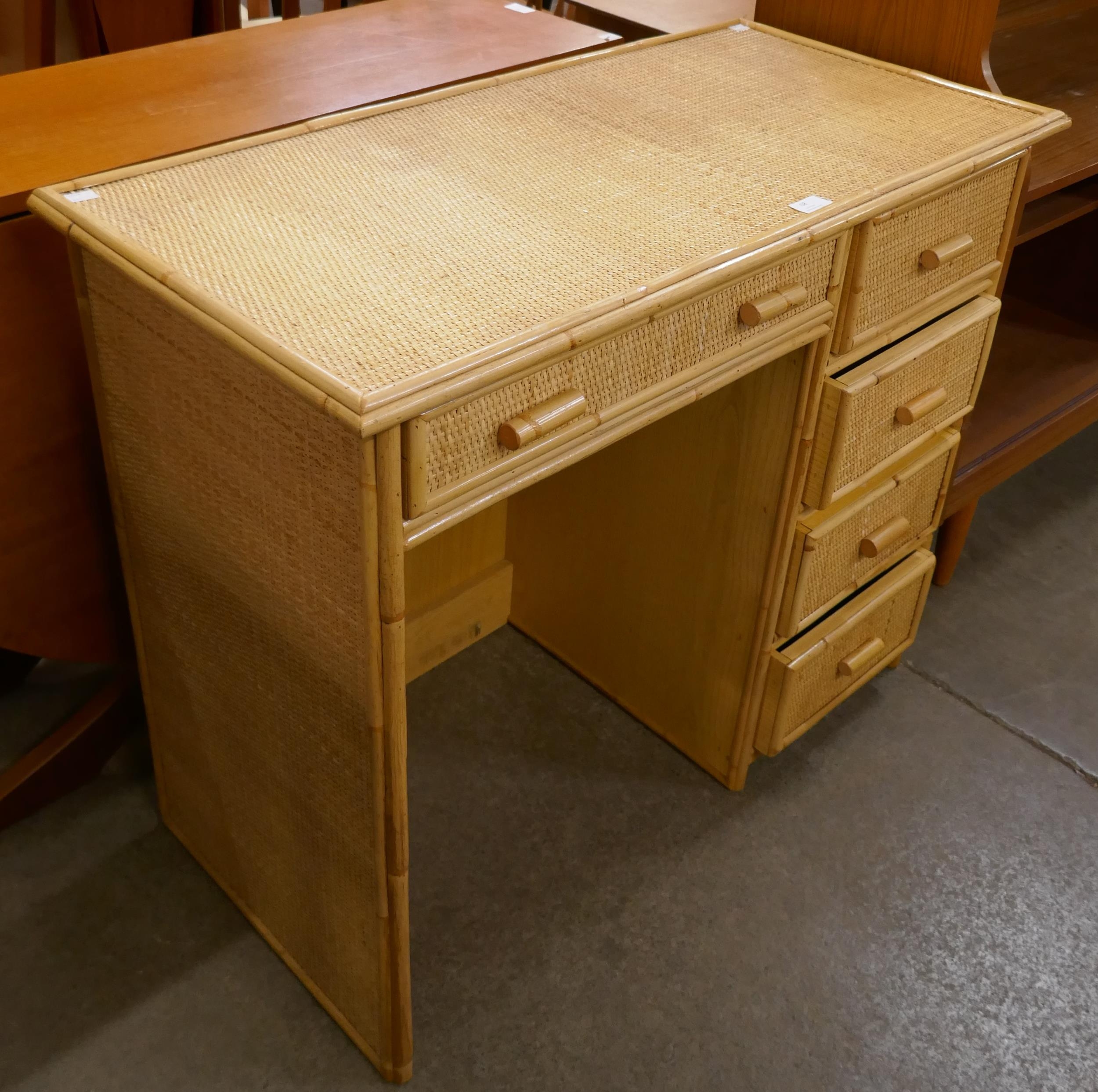 An Italian style bamboo and rattan desk - Image 2 of 2