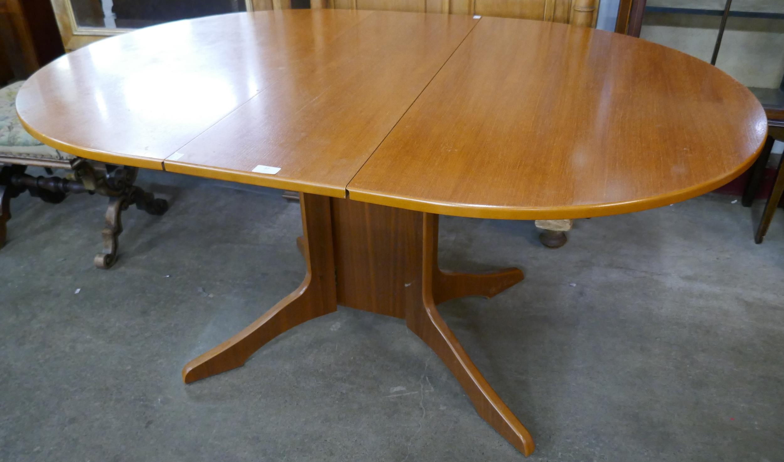 A teak drop-leaf table - Image 2 of 2