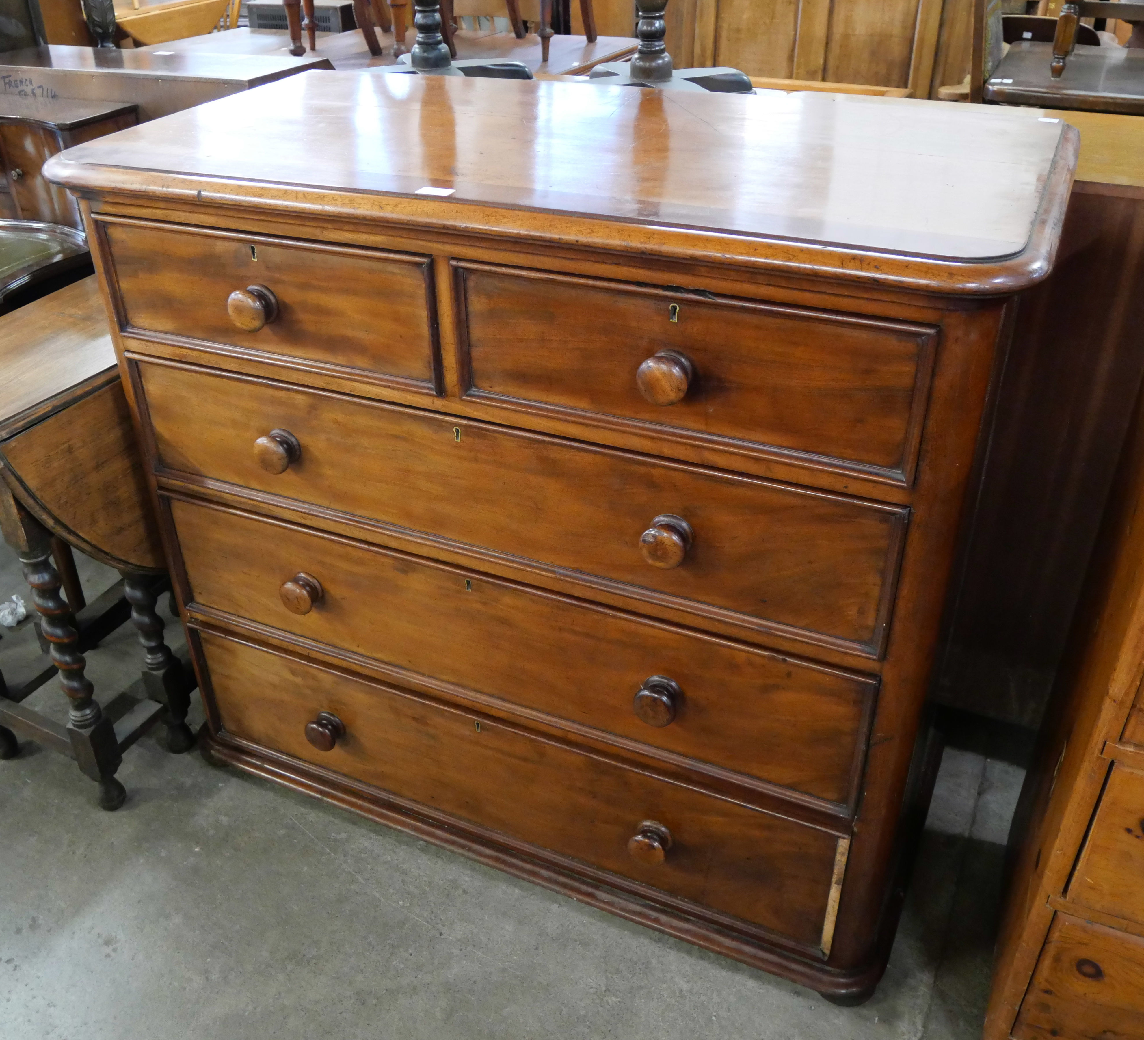 A Victorian mahogany chest of drawers