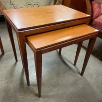 A Fyne Ladye teak nest of two tables, designed by Richard Hornby