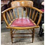 An early 20th beech desk chair