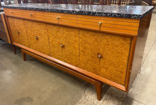 A teak, maple and Formica topped cocktail sideboard