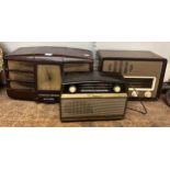 Three vintage radios; G.E.C., Bush and Sobell