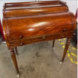 A Victorian mahogany lady's cylinder bureau, manner of Gillows, Lancaster