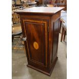 An Edward VII inlaid mahogany pot cupboard