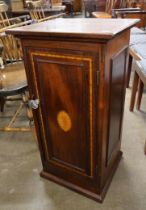 An Edward VII inlaid mahogany pot cupboard