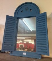 A French style wooden window shutter mirror