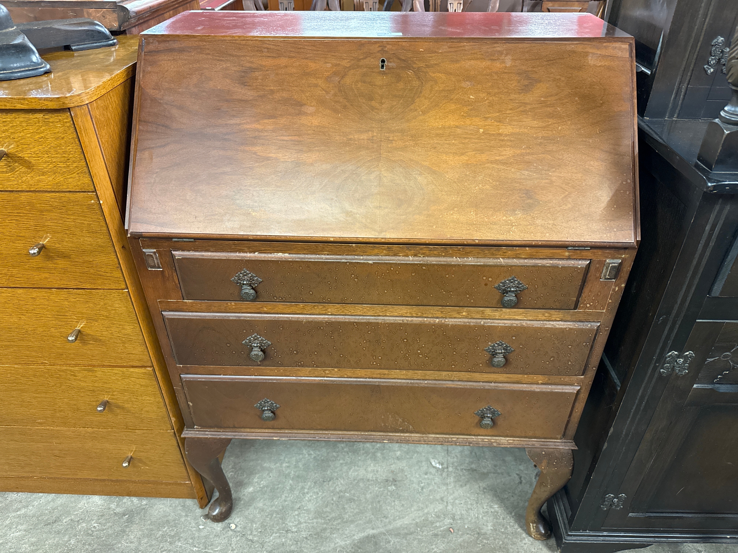 An oak bureau