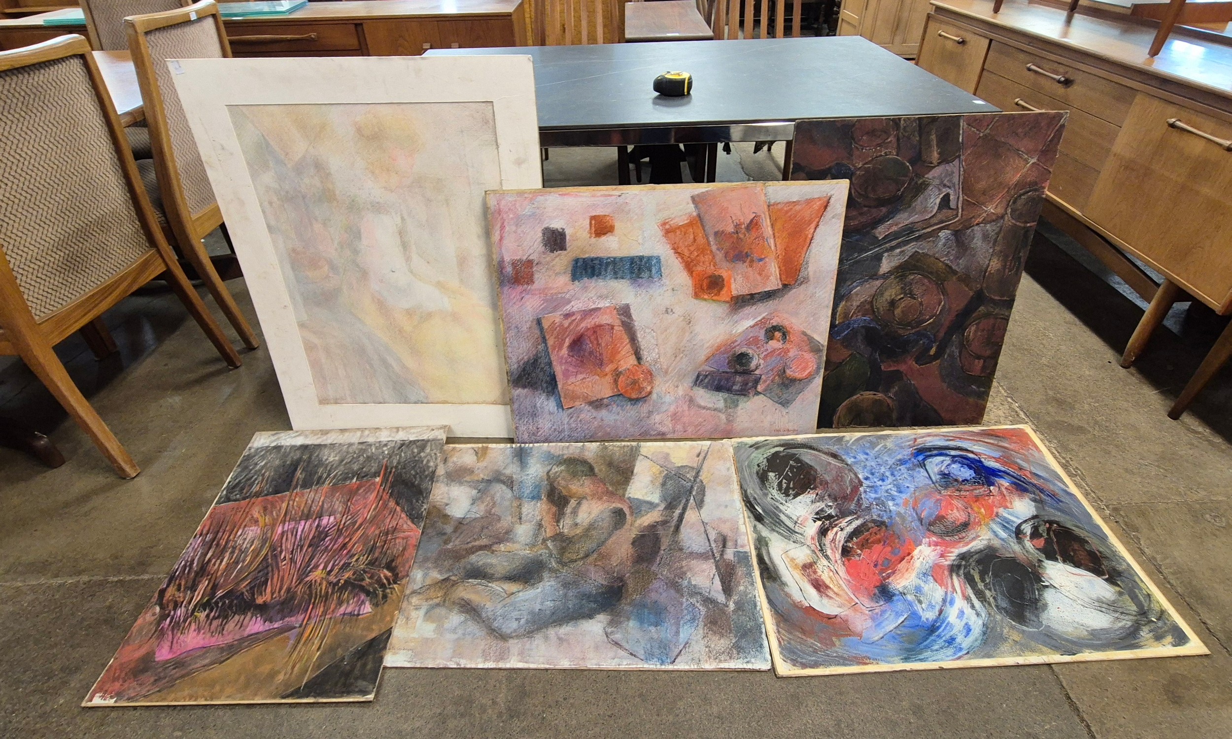 Ruth Cockayne, quantity of unframed works, pastels and watercolours, various sizes