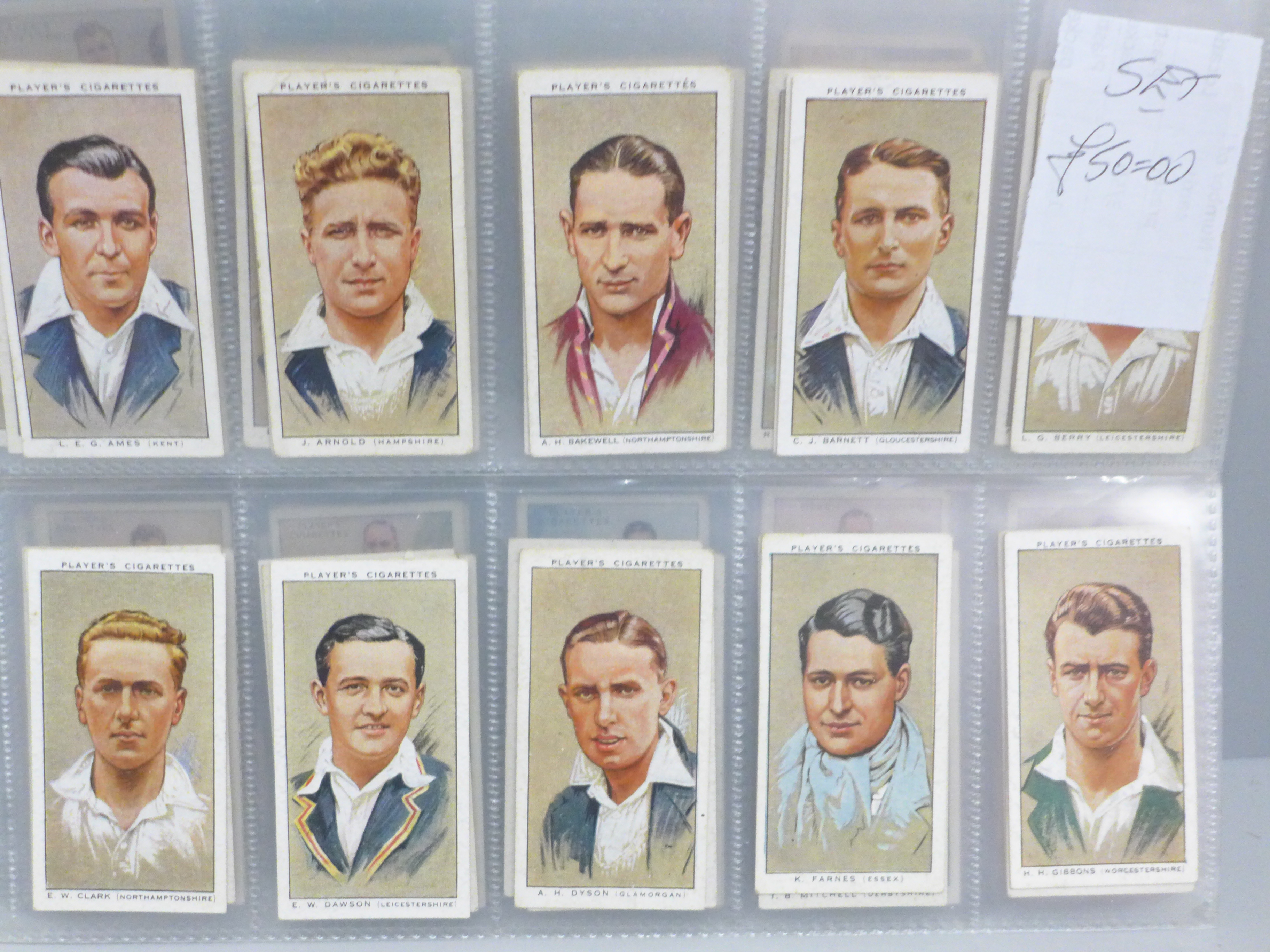 Cigarette cards; 10 complete Players sport sets, including Tennis, Cycling, Football (3), cricket ( - Image 7 of 12