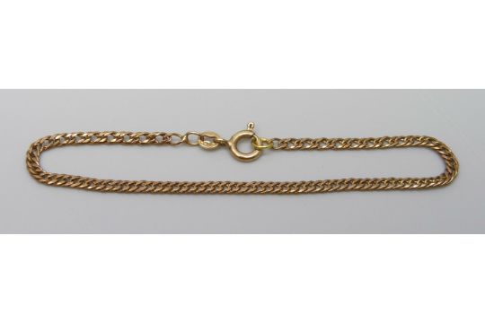 A 9ct gold bracelet, 2g, 16.5cm - Image 1 of 2