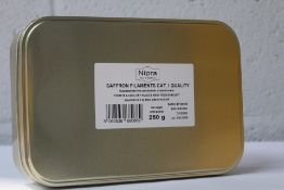 A Nipra 250g tin of Saffron Filaments Cat . I Qual