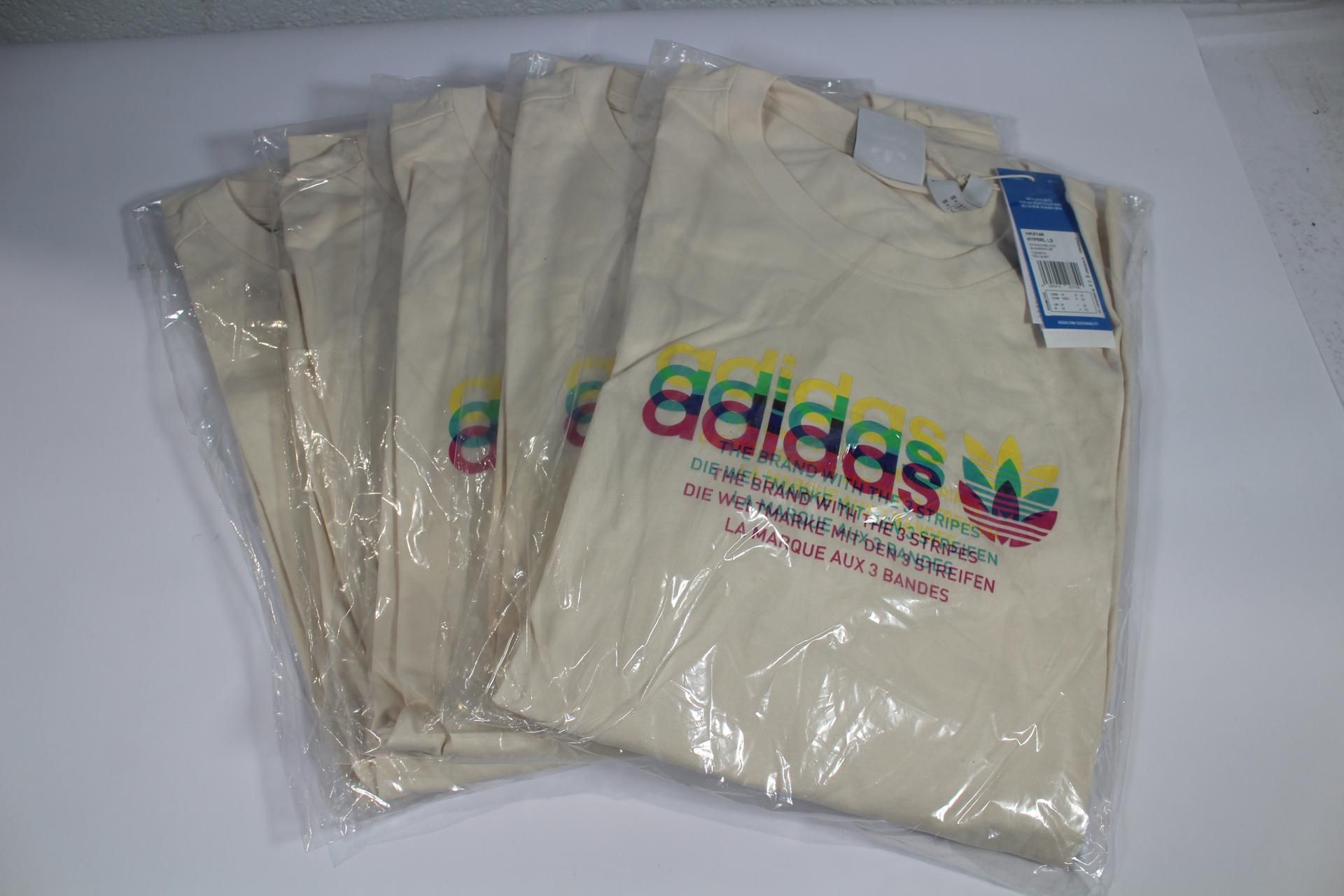 Five men's as new Adidas Hyperreal Long Sleeve T-S