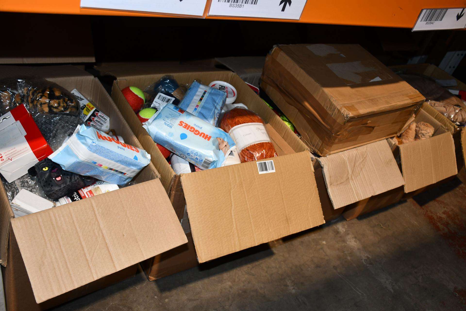 Five boxes of assorted miscellaneous items to include household items ...