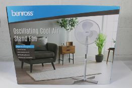 Five boxed as new Benross 43930 16-Inch White Standing Fans.