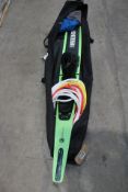 A pre-owned Radar Alloy Senate Waterski - Volt Green/Black (With some accessories).